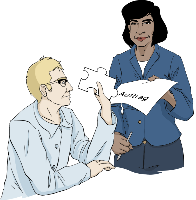 Frau Adensia und eine andere Person vom Ingenieurbüro