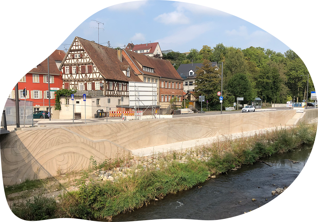 Bild der Hochwasserschutzmauer